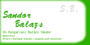 sandor balazs business card