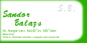 sandor balazs business card